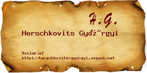 Herschkovits Györgyi névjegykártya